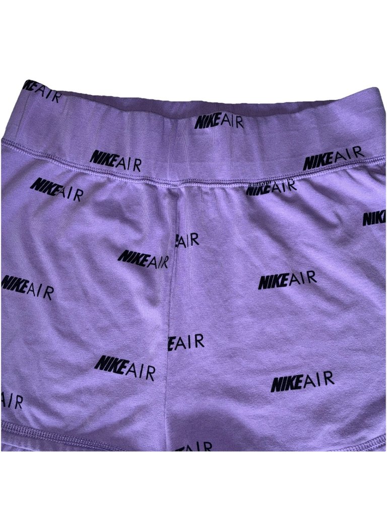 Nike Air Women's Slim Fit All Over Print Shorts Purple Black Ct6037-567 Size M